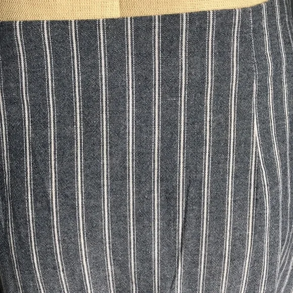 Gray striped asymmetric ruffled maxi 1/4 side zip trendy fall skirt size S - Picture 5 of 10